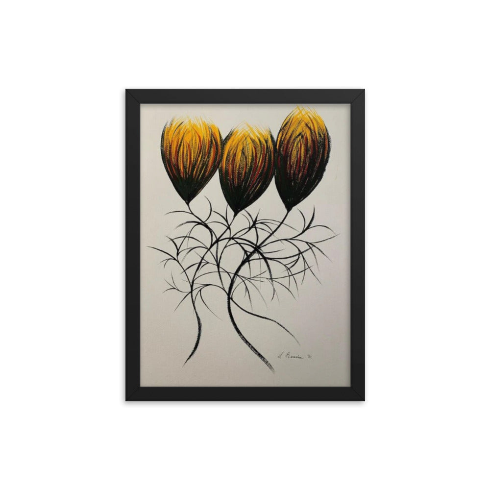 Entwined Bulbs, 2023, watercolor on framed paper print