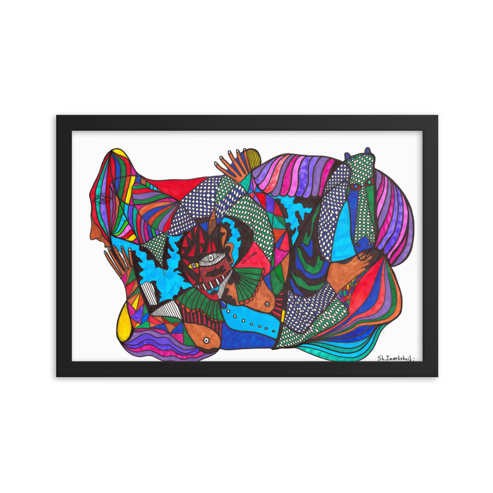 Circus, 2023, mixed media on framed paper print