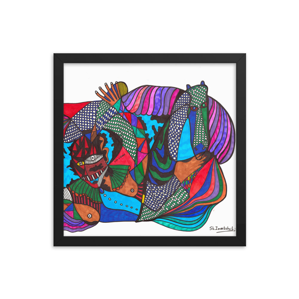 Circus, 2023, mixed media on framed paper print