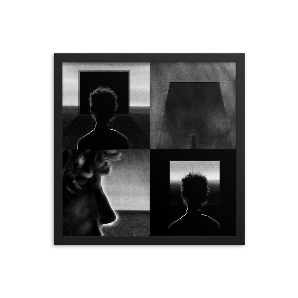 Alternate Ending, 2023, digital illustration on framed paper print
