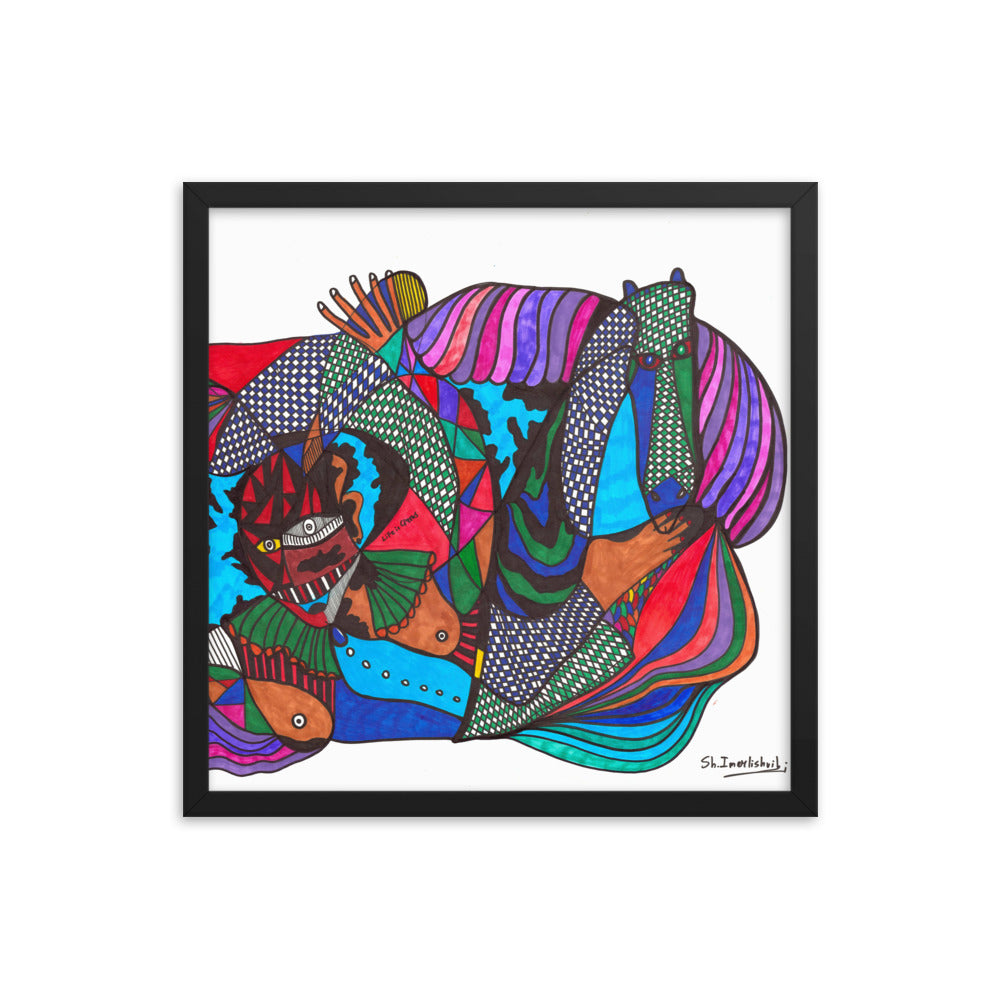 Circus, 2023, mixed media on framed paper print