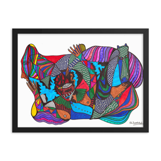 Circus, 2023, mixed media on framed paper print