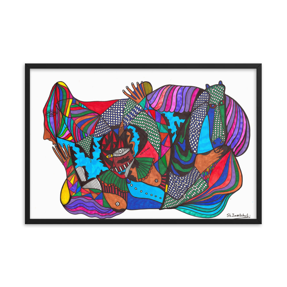 Circus, 2023, mixed media on framed paper print