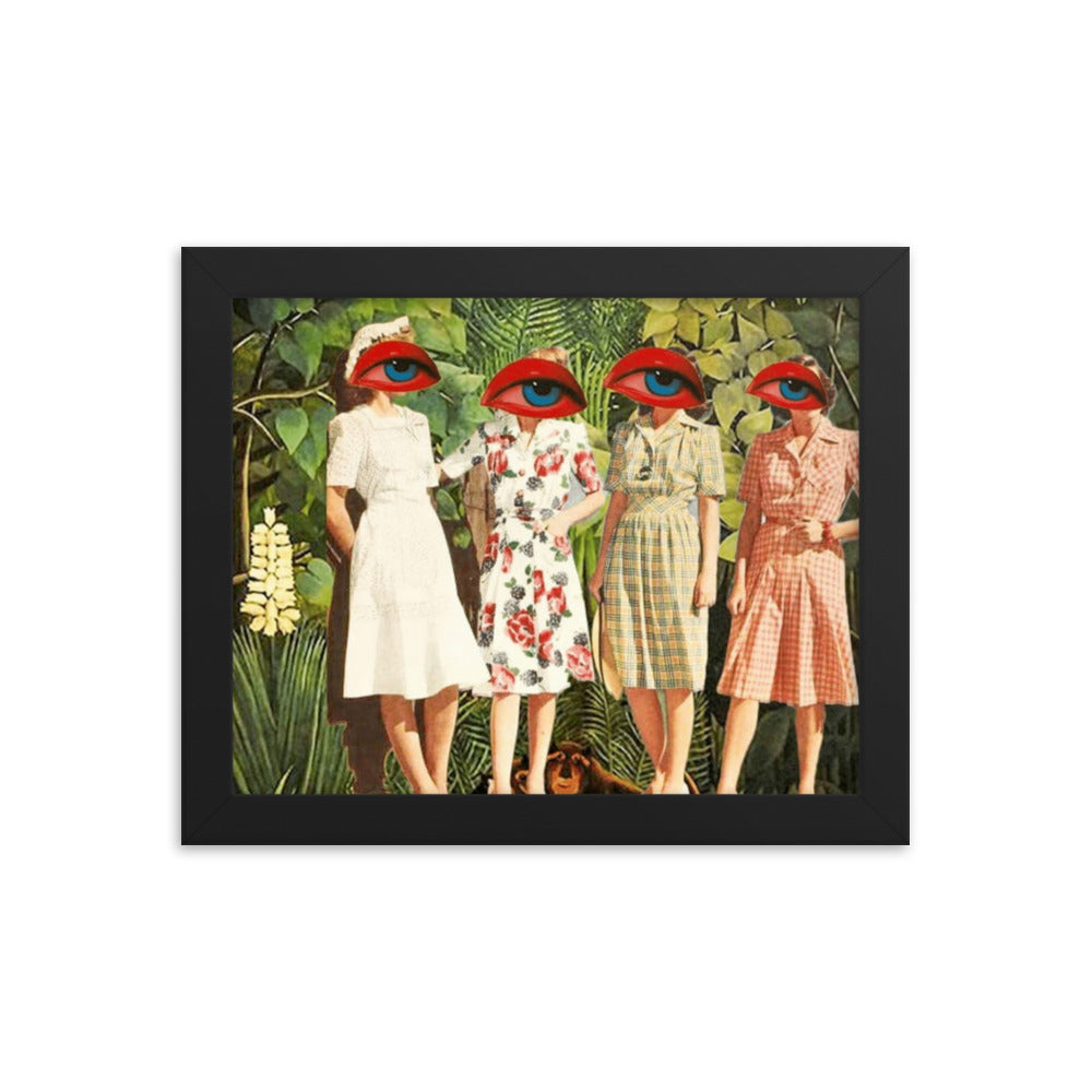 Lip Service, 2023, analog assemblage on framed paper print