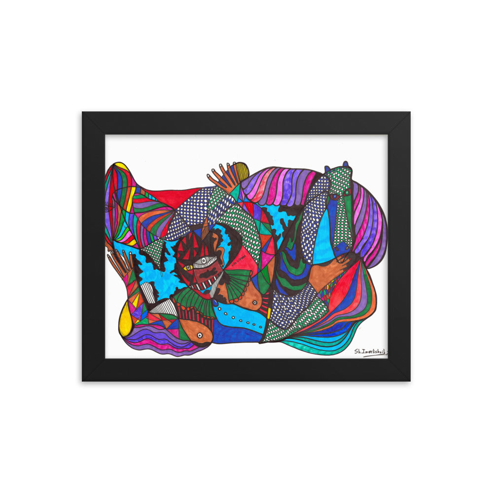 Circus, 2023, mixed media on framed paper print