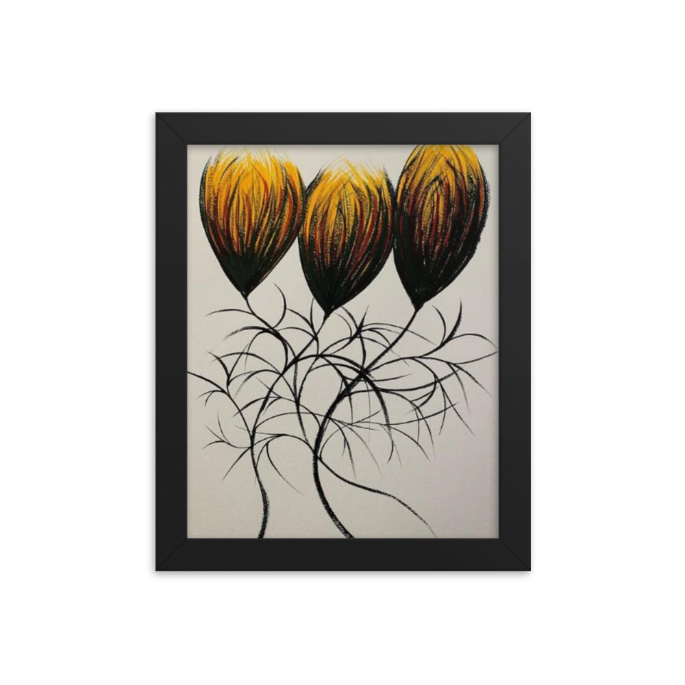Entwined Bulbs, 2023, watercolor on framed paper print