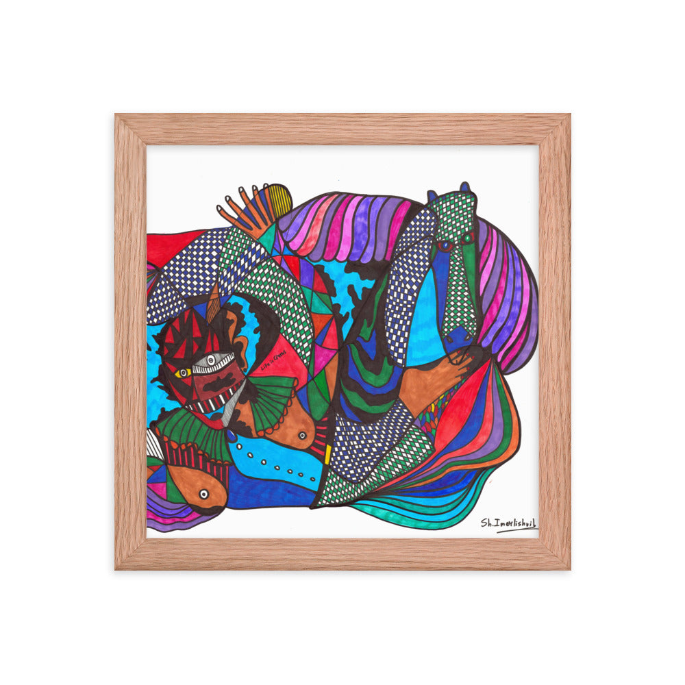 Circus, 2023, mixed media on framed paper print