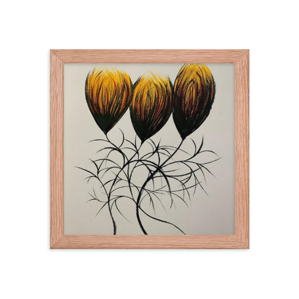 Entwined Bulbs, 2023, watercolor on framed paper print