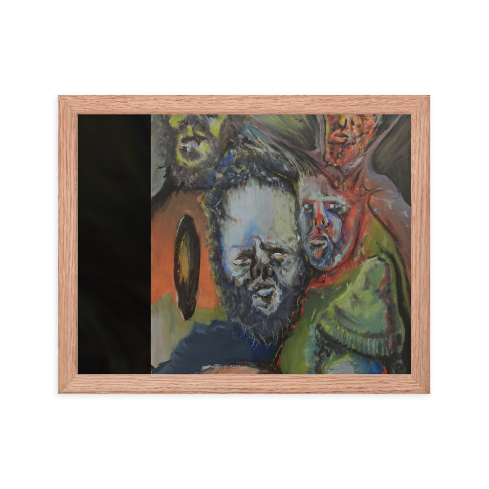 Boil, 2023, oil on canvas on framed paper print