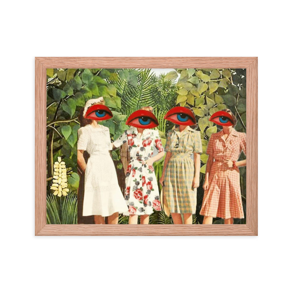 Lip Service, 2023, analog assemblage on framed paper print