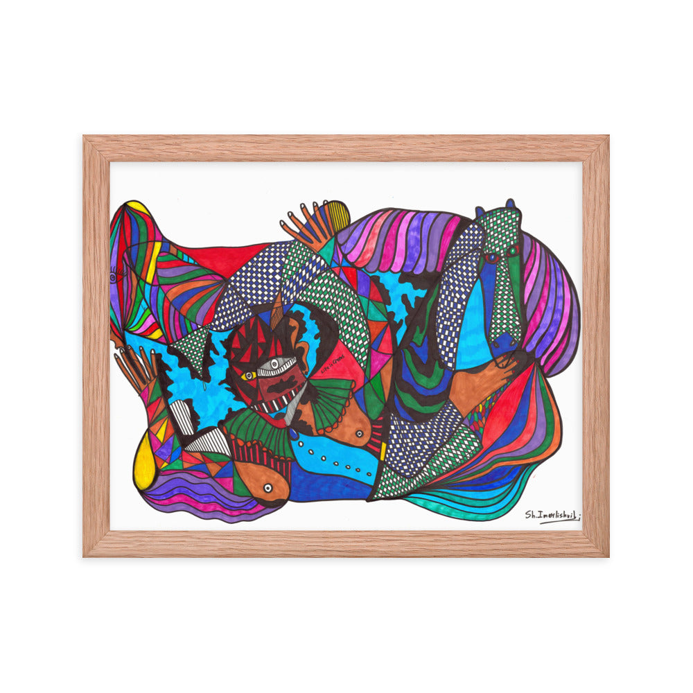 Circus, 2023, mixed media on framed paper print