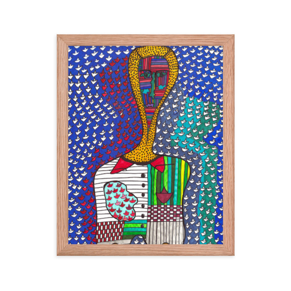 Decision, 2023, mixed media on framed paper print