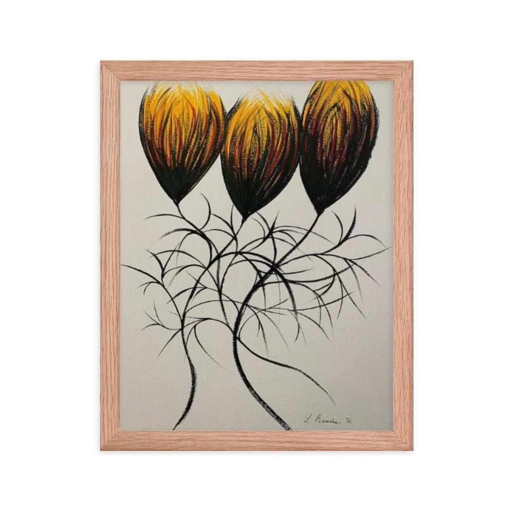 Entwined Bulbs, 2023, watercolor on framed paper print