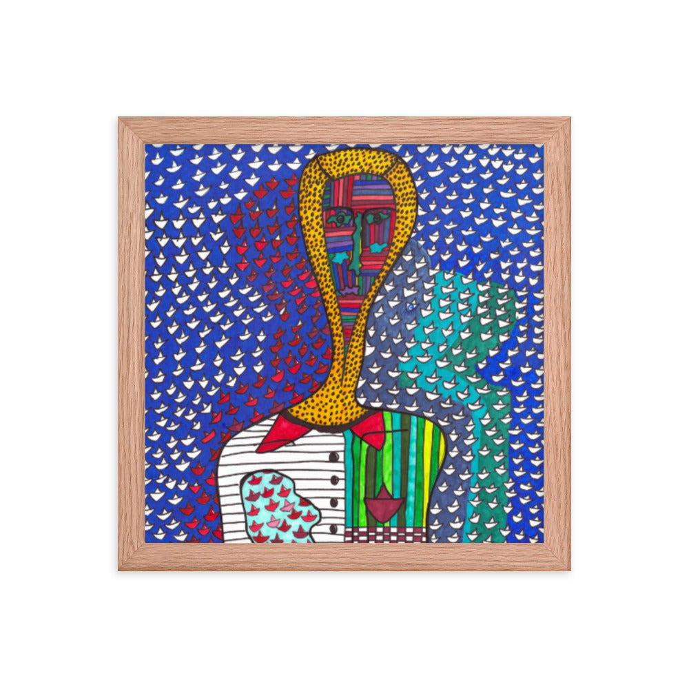 Decision, 2023, mixed media on framed paper print