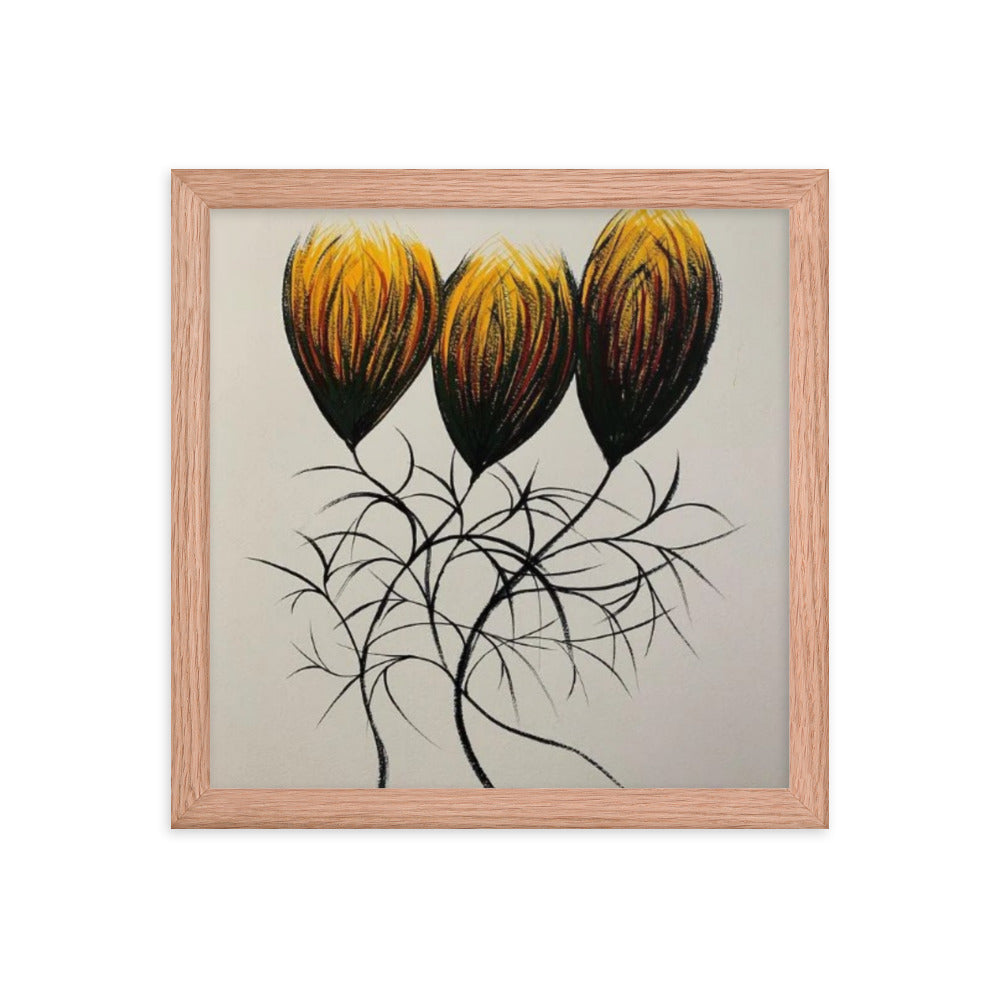 Entwined Bulbs, 2023, watercolor on framed paper print