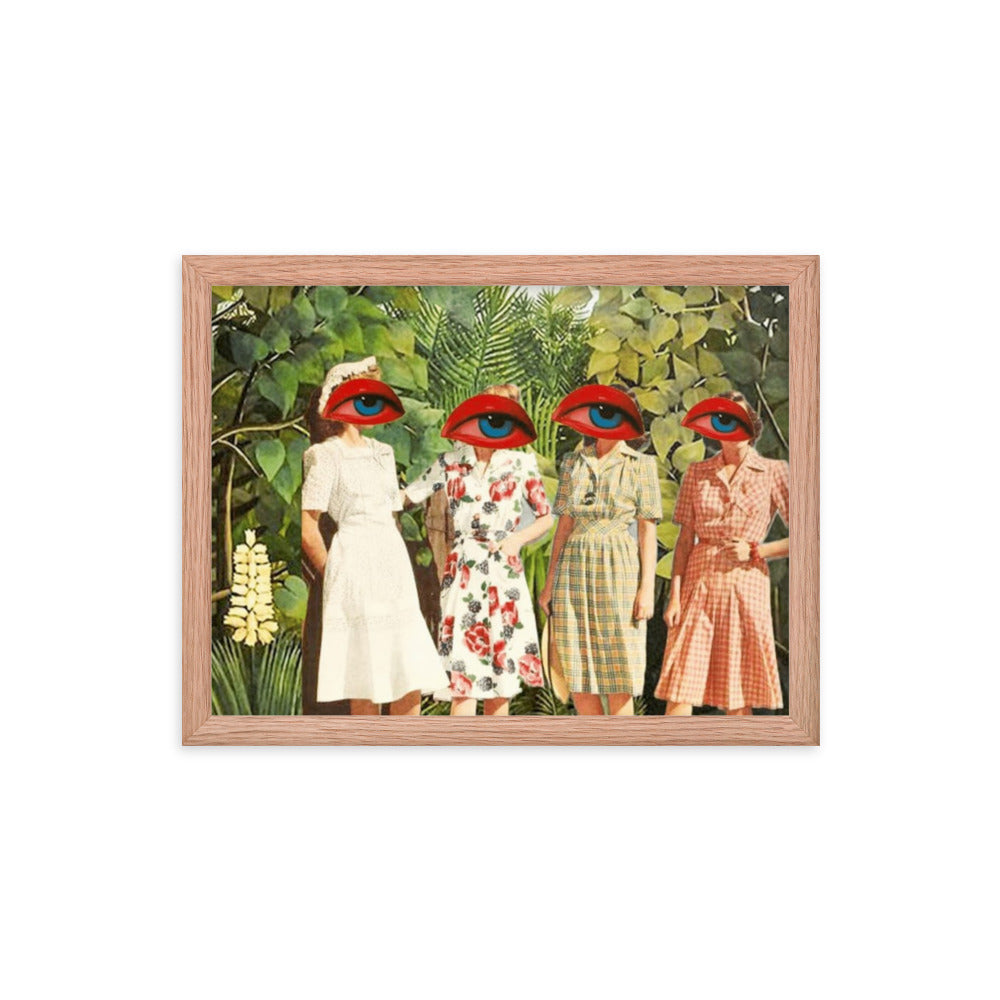 Lip Service, 2023, analog assemblage on framed paper print