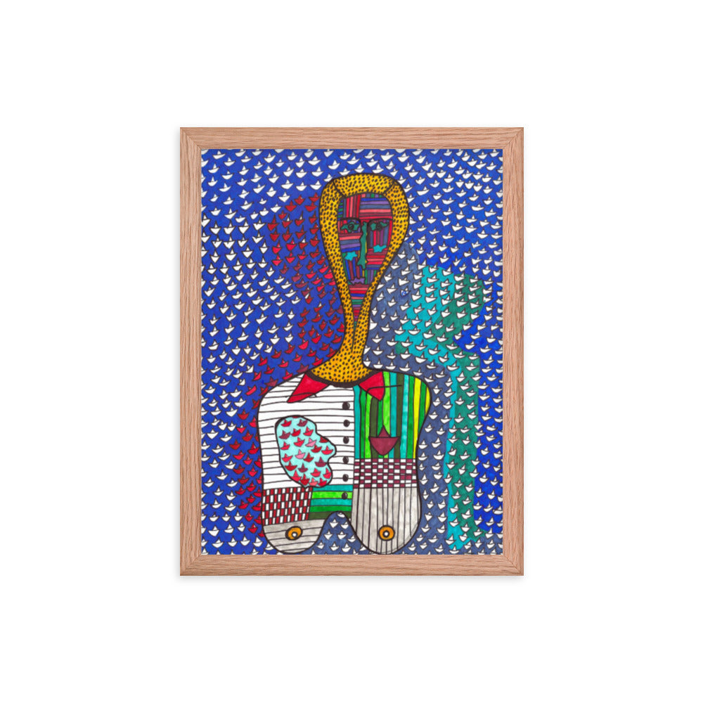 Decision, 2023, mixed media on framed paper print