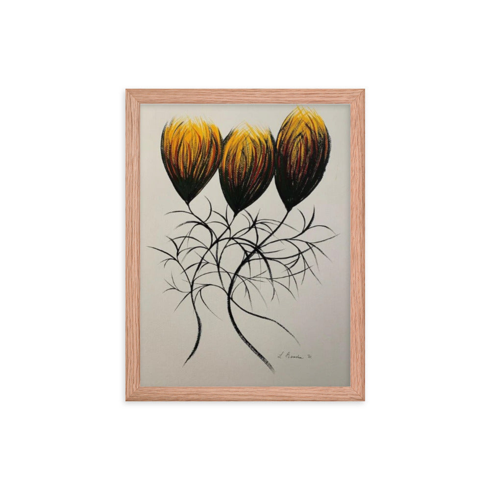 Entwined Bulbs, 2023, watercolor on framed paper print