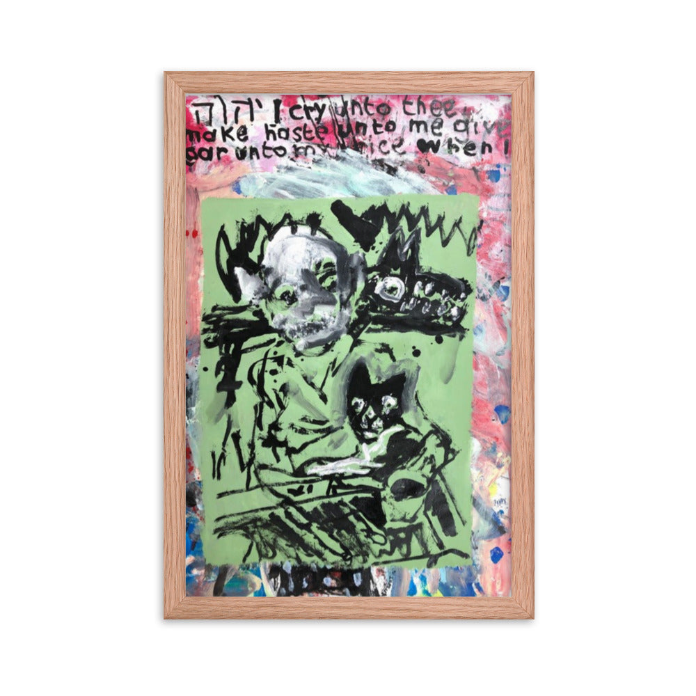 With Friends, 2023, acrylic on framed paper print