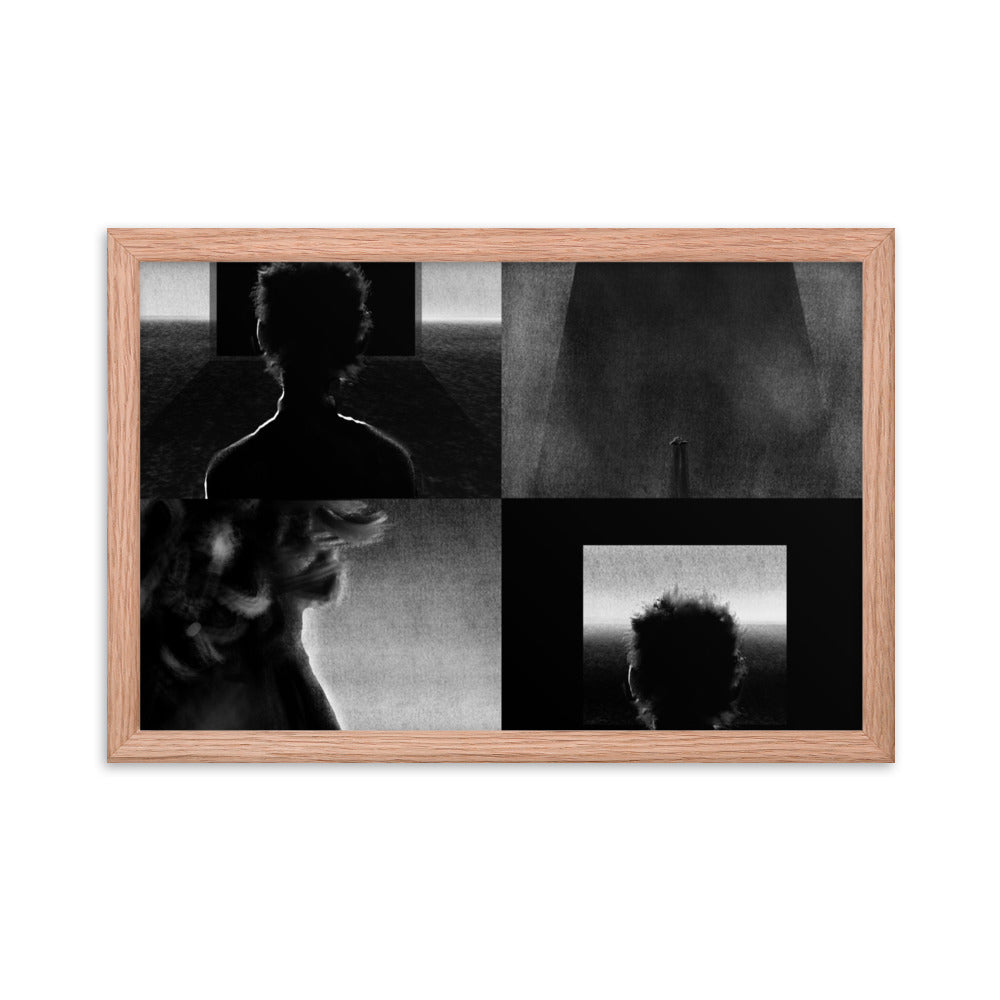 Alternate Ending, 2023, digital illustration on framed paper print