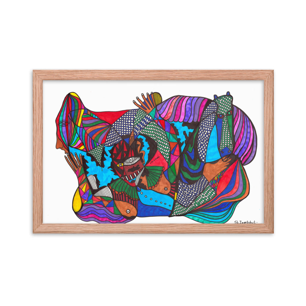 Circus, 2023, mixed media on framed paper print