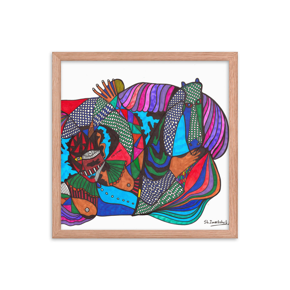 Circus, 2023, mixed media on framed paper print