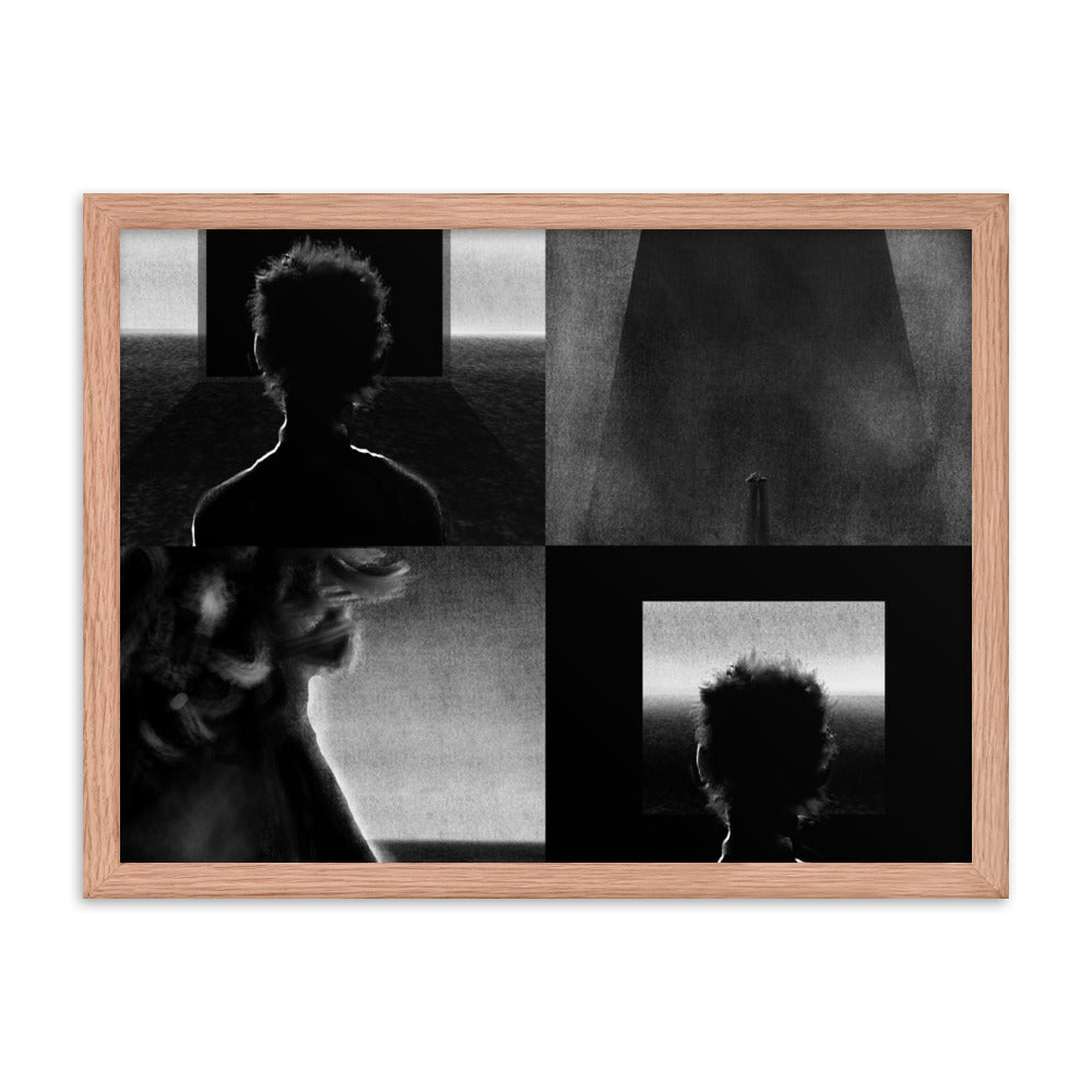 Alternate Ending, 2023, digital illustration on framed paper print
