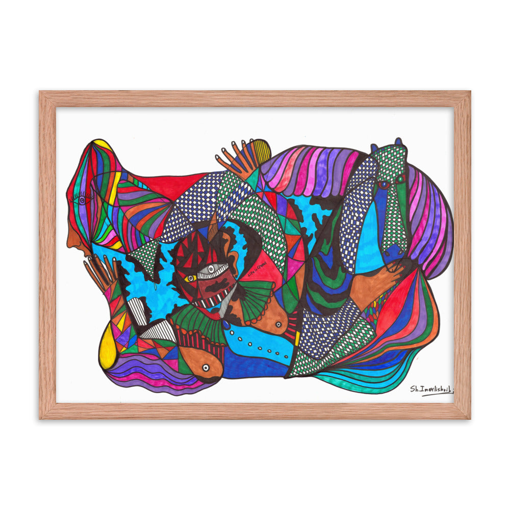 Circus, 2023, mixed media on framed paper print