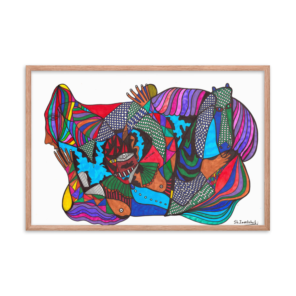 Circus, 2023, mixed media on framed paper print