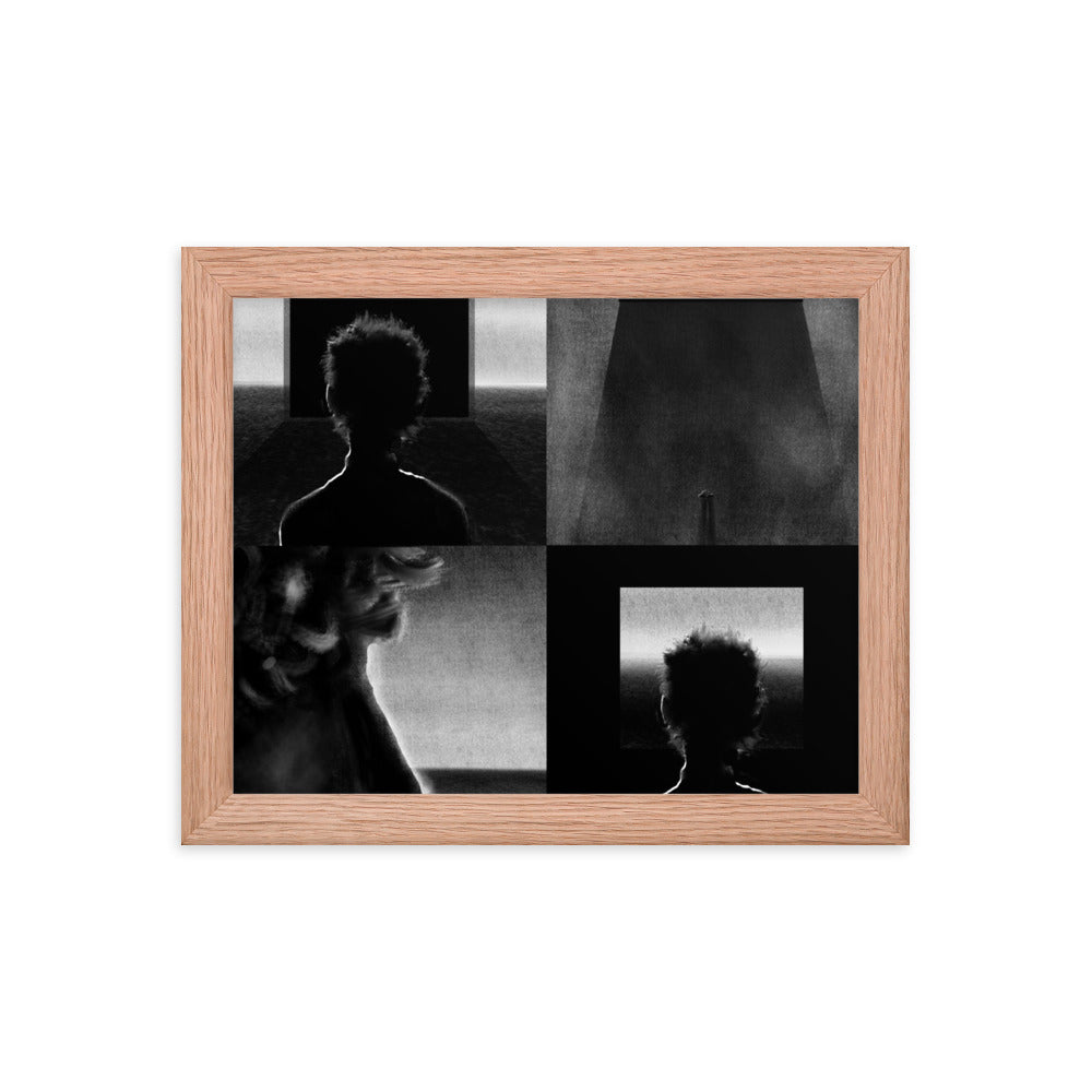 Alternate Ending, 2023, digital illustration on framed paper print