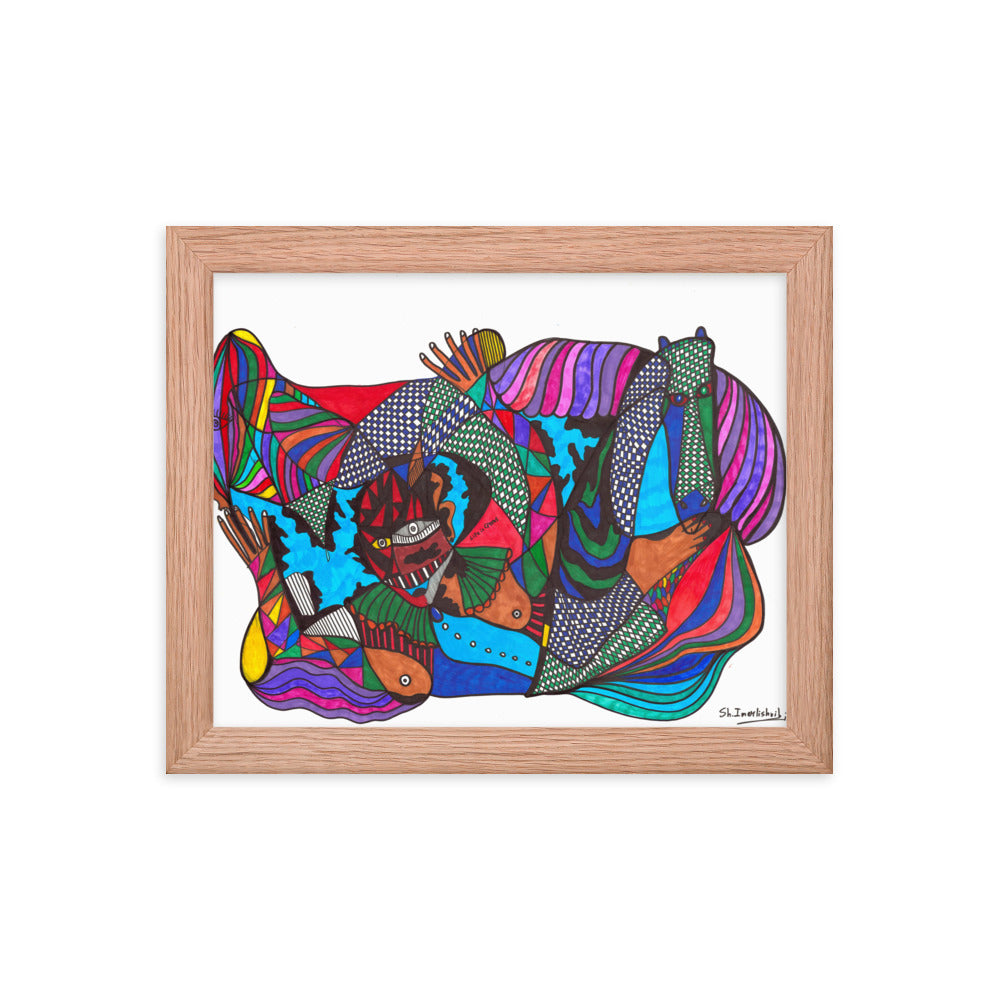Circus, 2023, mixed media on framed paper print