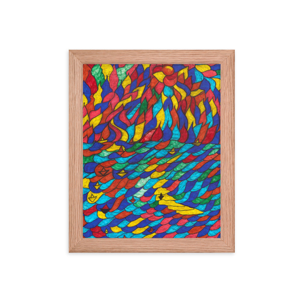Sunrise, 2023, mixed media on framed paper print