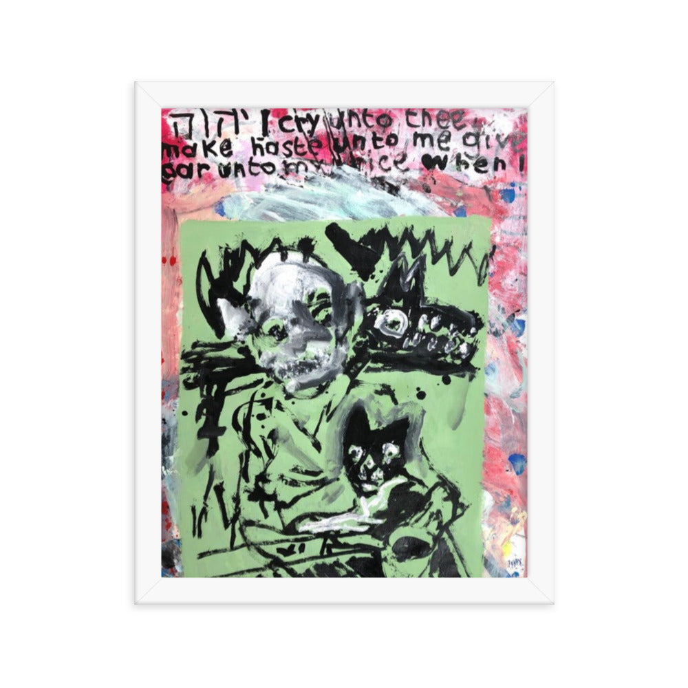 With Friends, 2023, acrylic on framed paper print