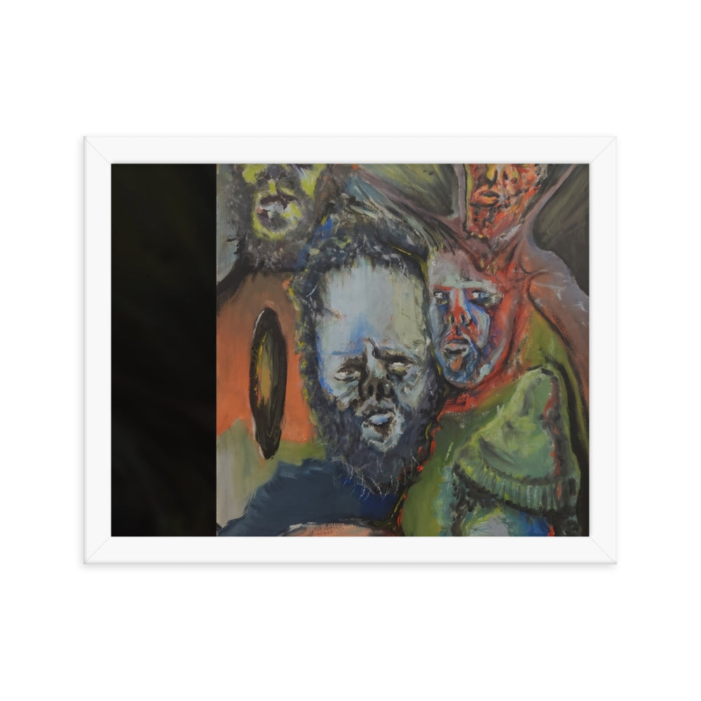 Boil, 2023, oil on canvas on framed paper print