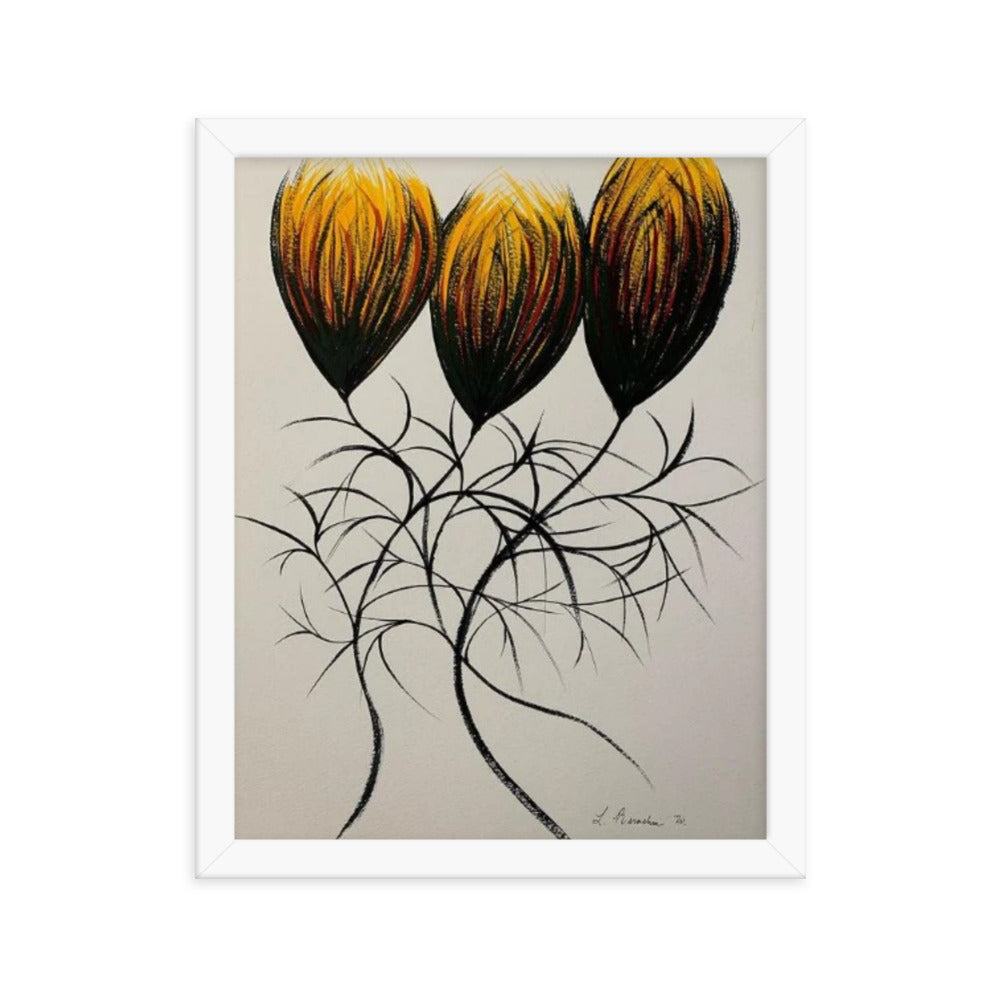 Entwined Bulbs, 2023, watercolor on framed paper print