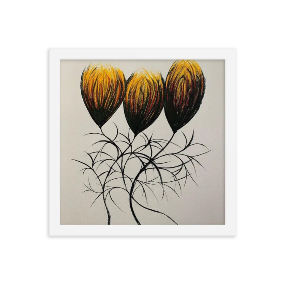 Entwined Bulbs, 2023, watercolor on framed paper print