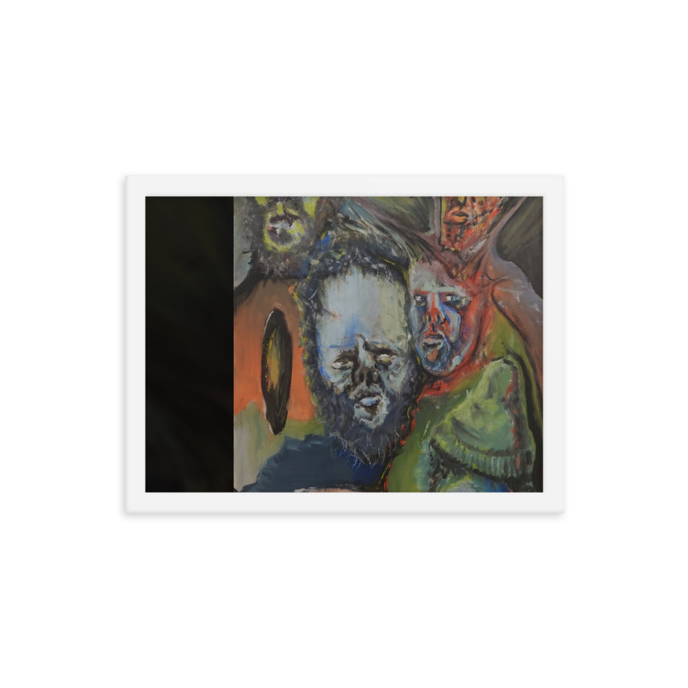 Boil, 2023, oil on canvas on framed paper print