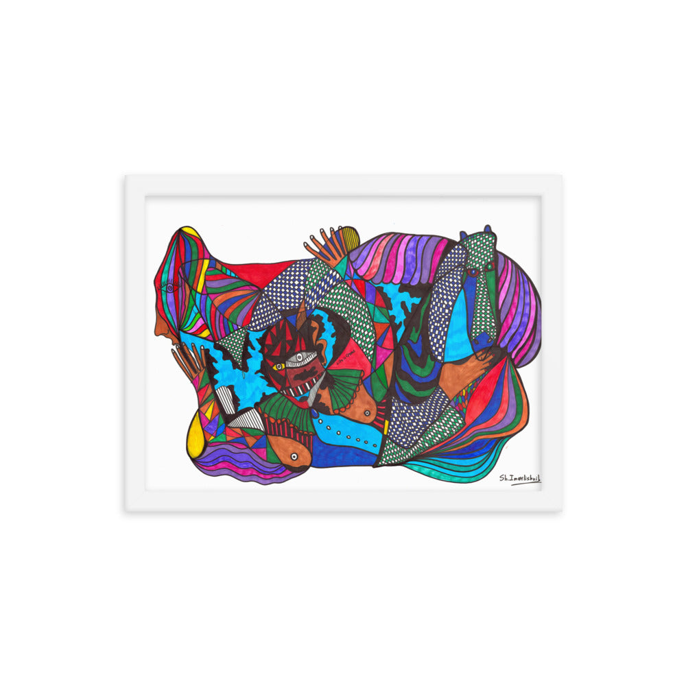 Circus, 2023, mixed media on framed paper print