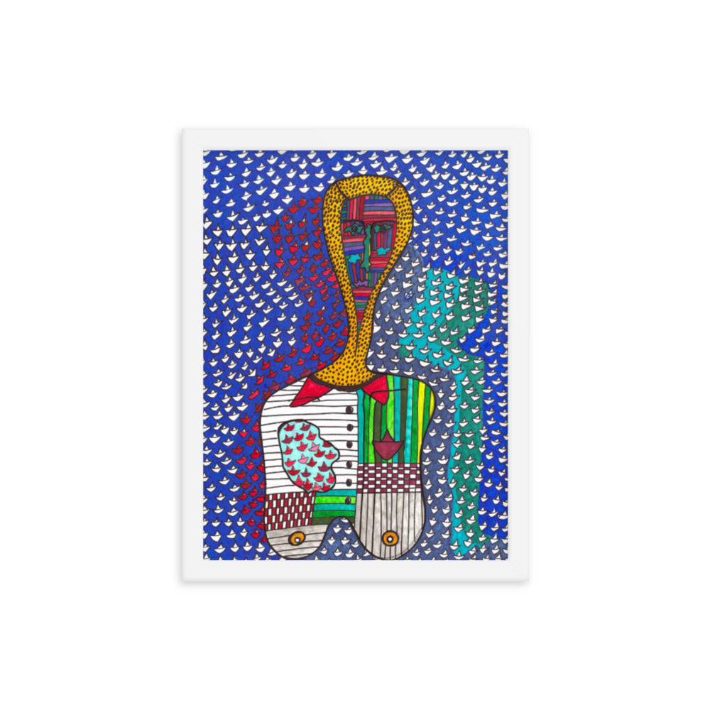 Decision, 2023, mixed media on framed paper print