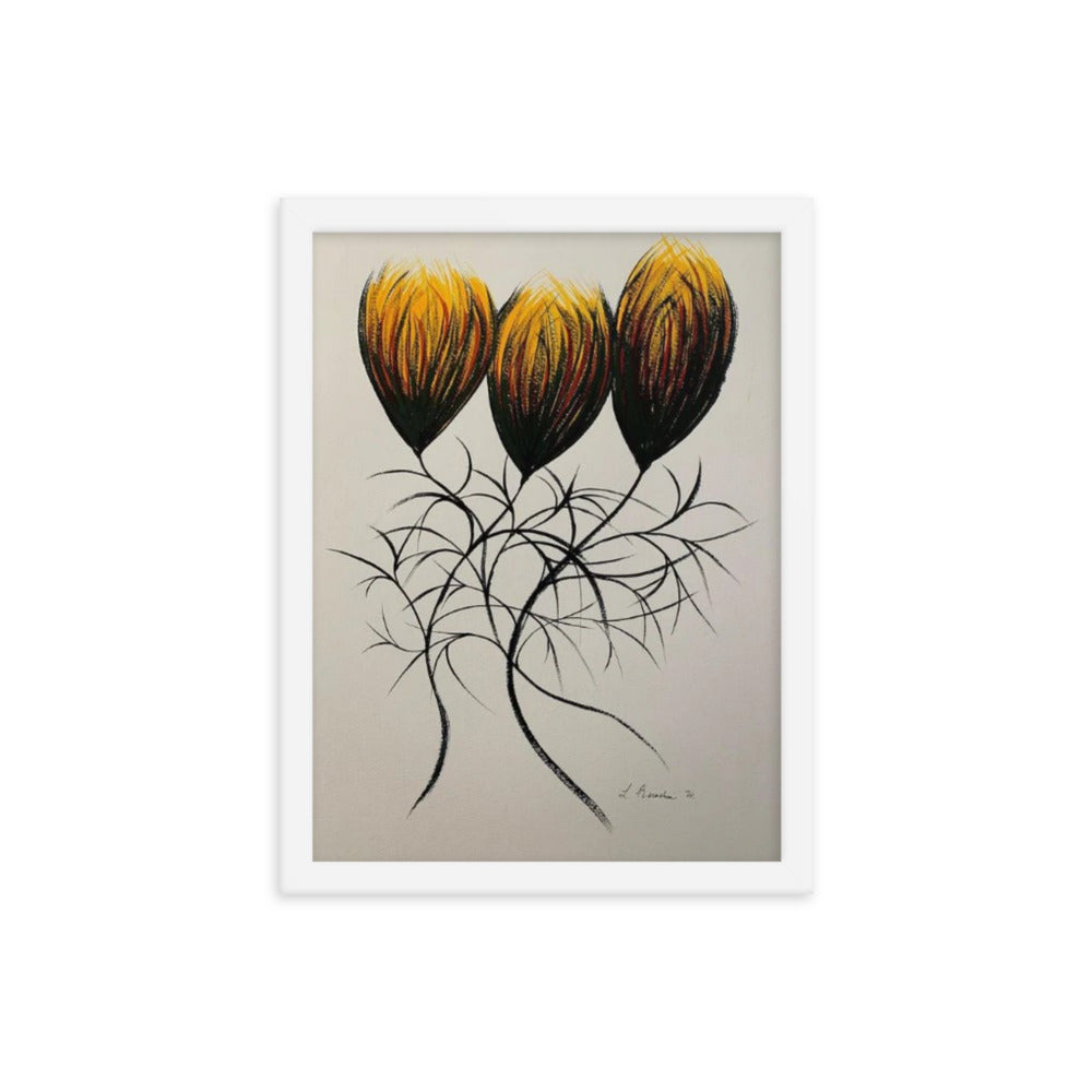Entwined Bulbs, 2023, watercolor on framed paper print