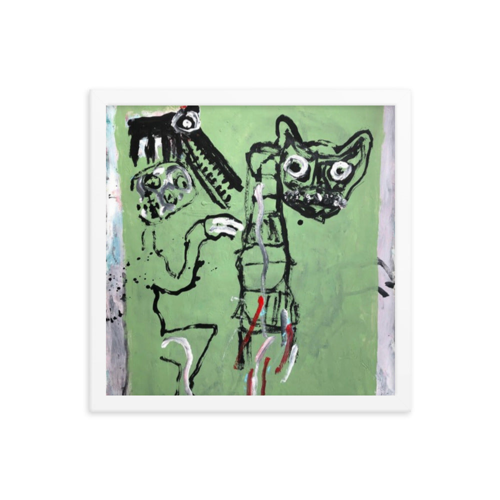 Hush Now , Don't Explain, 2023, acrylic on framed paper print