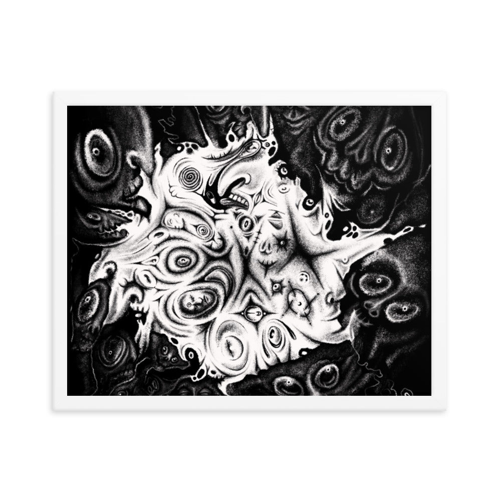 Homonculus, 2023, digital illustration on framed paper print