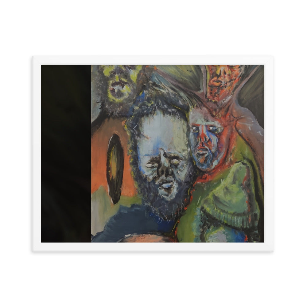 Boil, 2023, oil on canvas on framed paper print