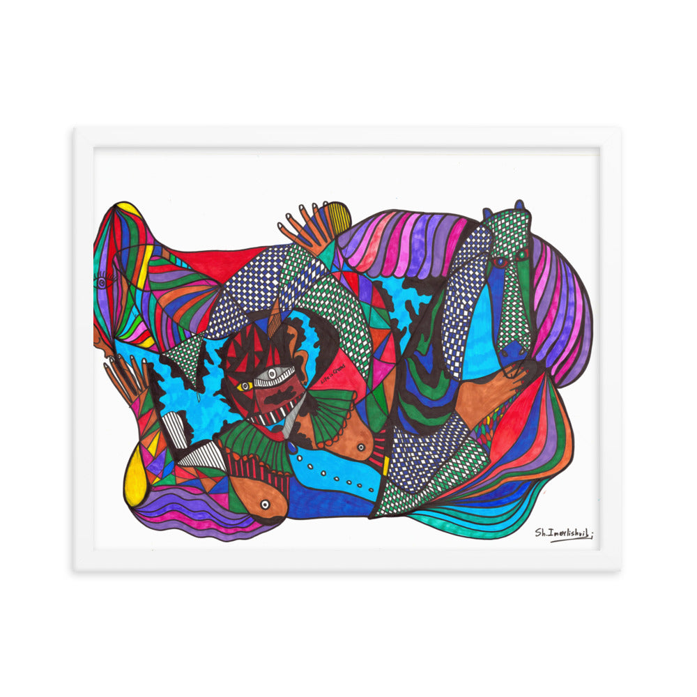 Circus, 2023, mixed media on framed paper print