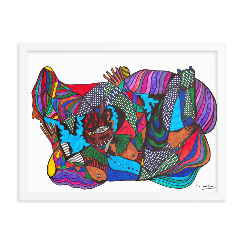 Circus, 2023, mixed media on framed paper print