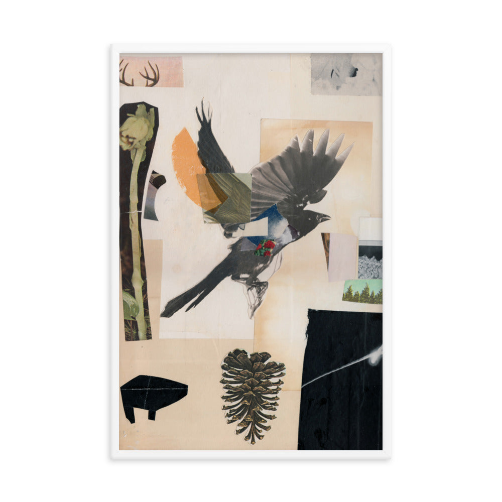 Flare, 2023, collage on framed paper print