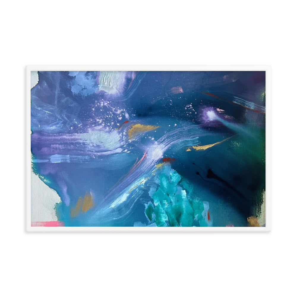 Northern Lights, 2024, oil on framed paper print