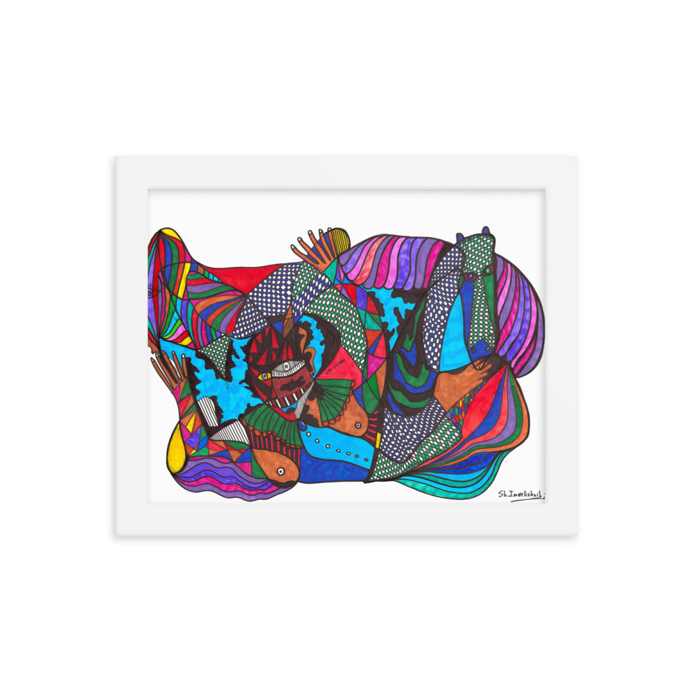 Circus, 2023, mixed media on framed paper print