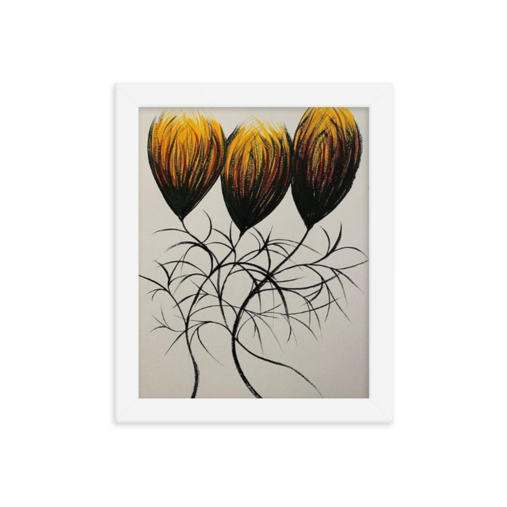 Entwined Bulbs, 2023, watercolor on framed paper print