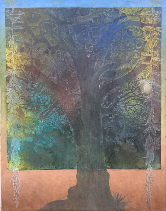 E OLA MAU LOA, NA LA’AUKUMU KAHIKO! Long live the ancient, 2016, mixed aquamedia on canvas, 36 x 24 in. / 91.44 x 60.96 cm.